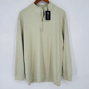 NWT GreenSide Golf 1/4 Zip Pulllover Tech Sweater L Sage Beige